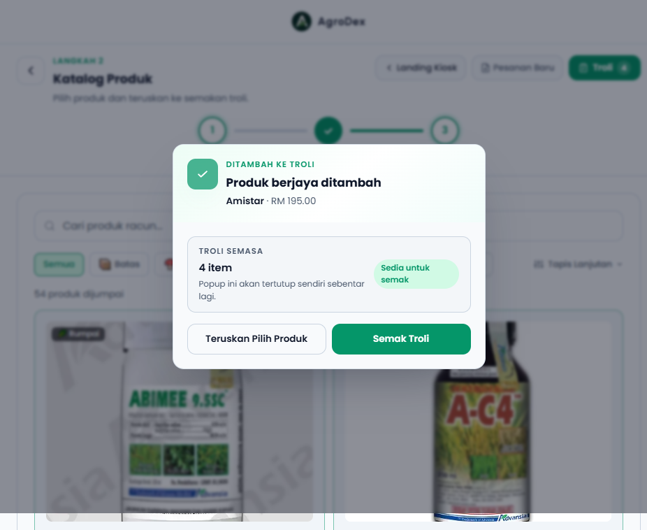 Product added to cart notice