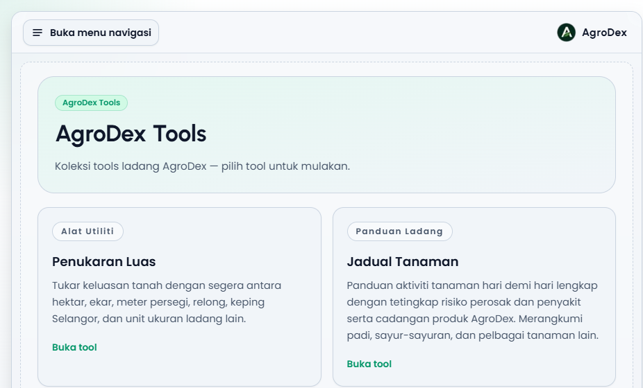 Farm tools index