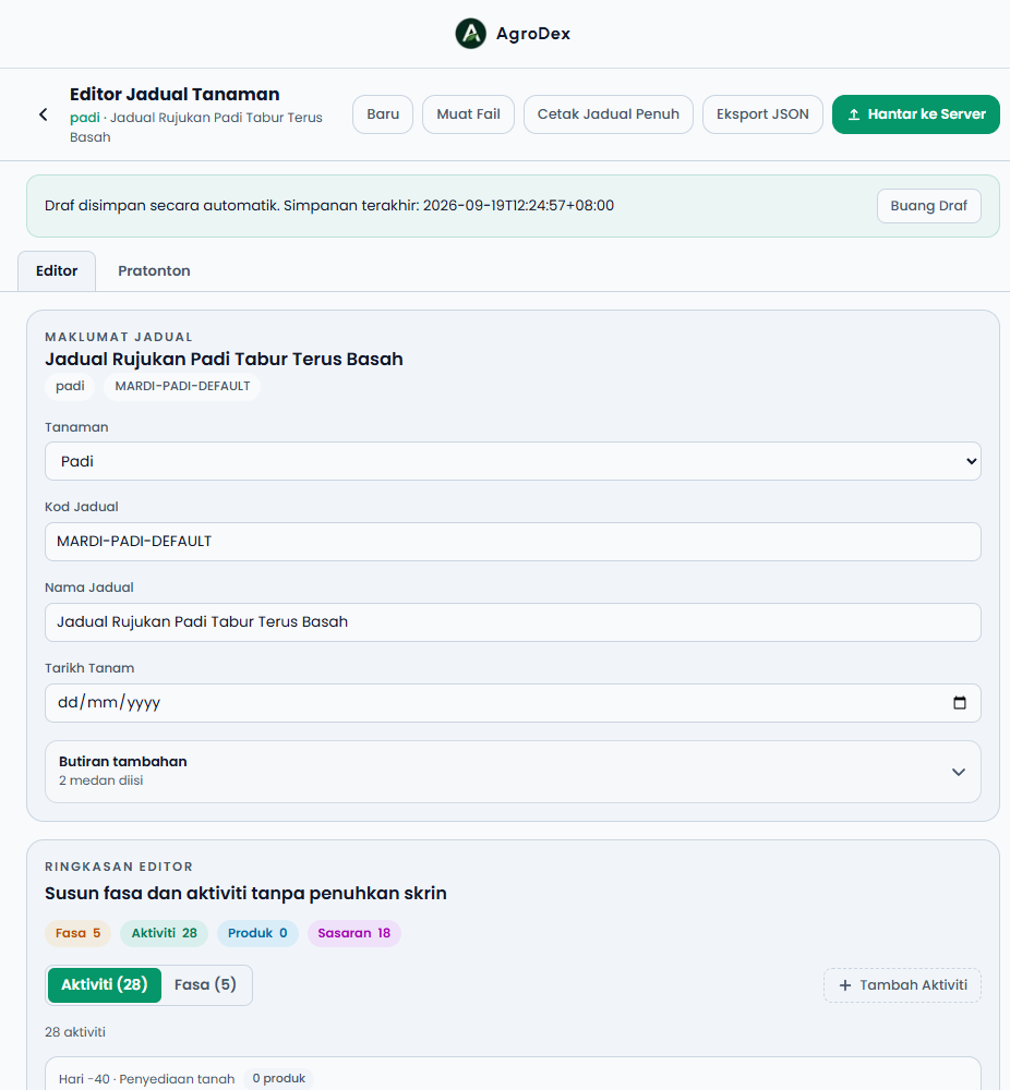 Crop Planner Editor